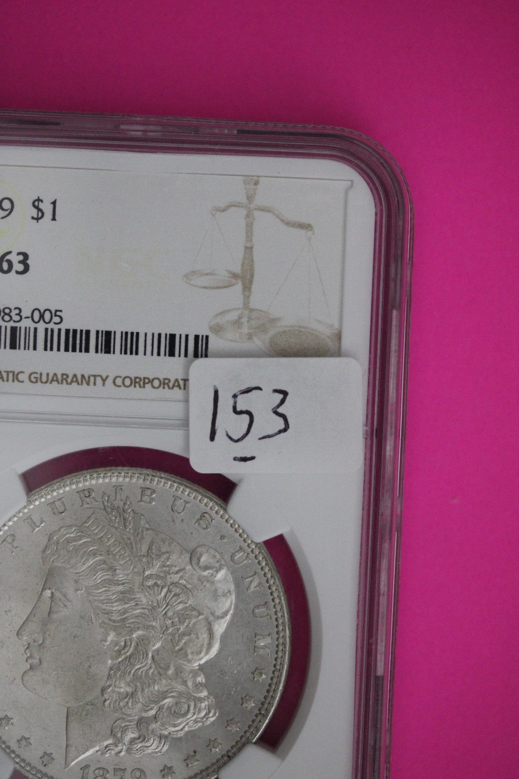 1879 P MS 63 Liberty Morgan Silver Dollar NGC Certifed Graded Authentic Slab 153