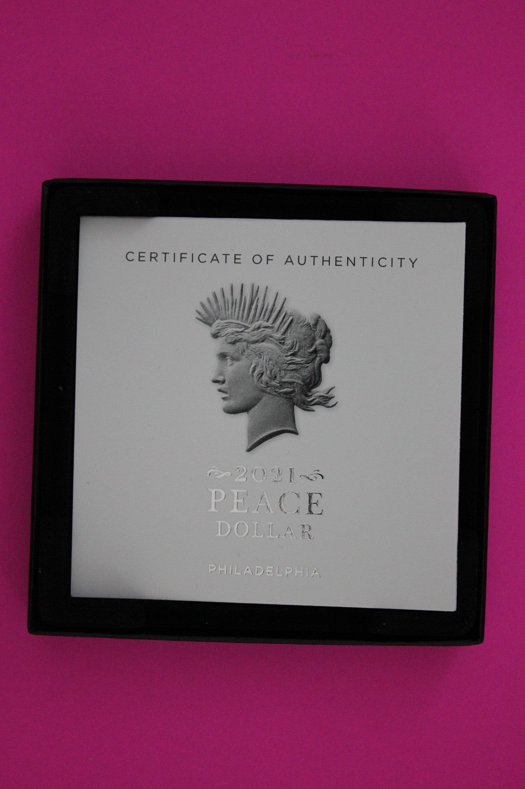 Gem Brilliant Uncirculated 2021 Peace P Silver Dollar 999 Fine Mint Box COA 6007