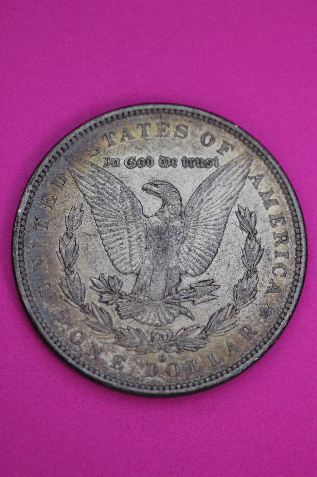 Rainbow Toned 1879 O Morgan Lady Liberty Silver Dollar Coin New Orleans Mint 390