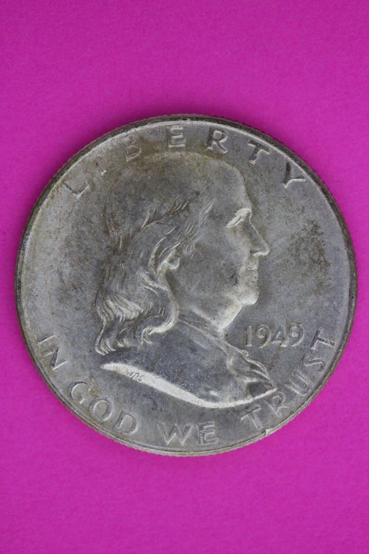 1949 P Ben Franklin Silver Half Dollar FBL Exact Coin Shown Authentic N482