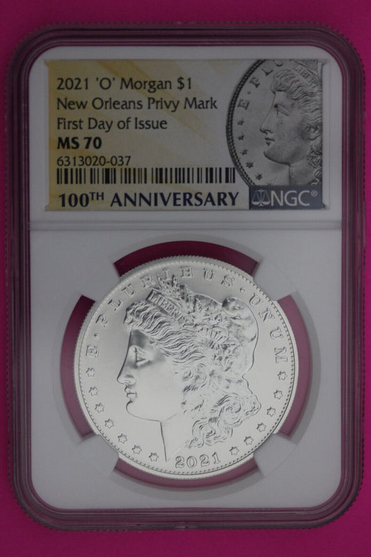 Rare 2021 O MS 70 New Orleans Privy Mark Morgan Silver Dollar NGC 1rst Day 637