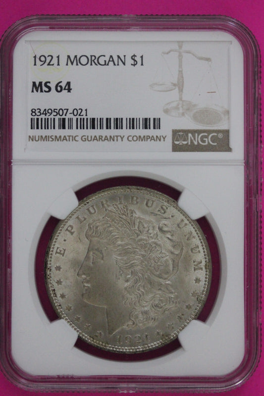 1921 P MS 64 Liberty Morgan Silver Dollar NGC Certified Graded Authentic 760