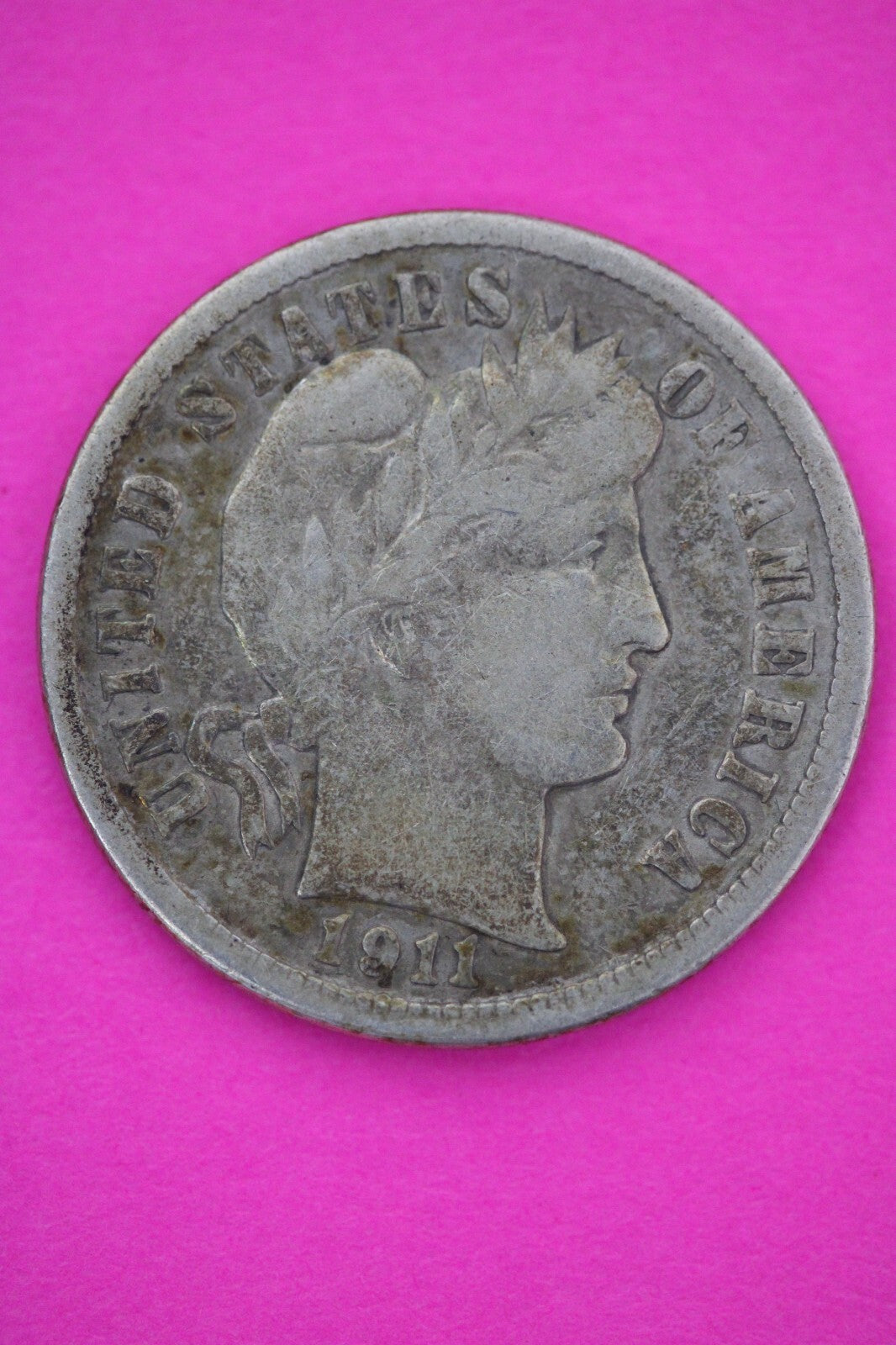 1911 D Barber Liberty Dime Scarce Semi Key Date Silver Coin Denver Mint 27