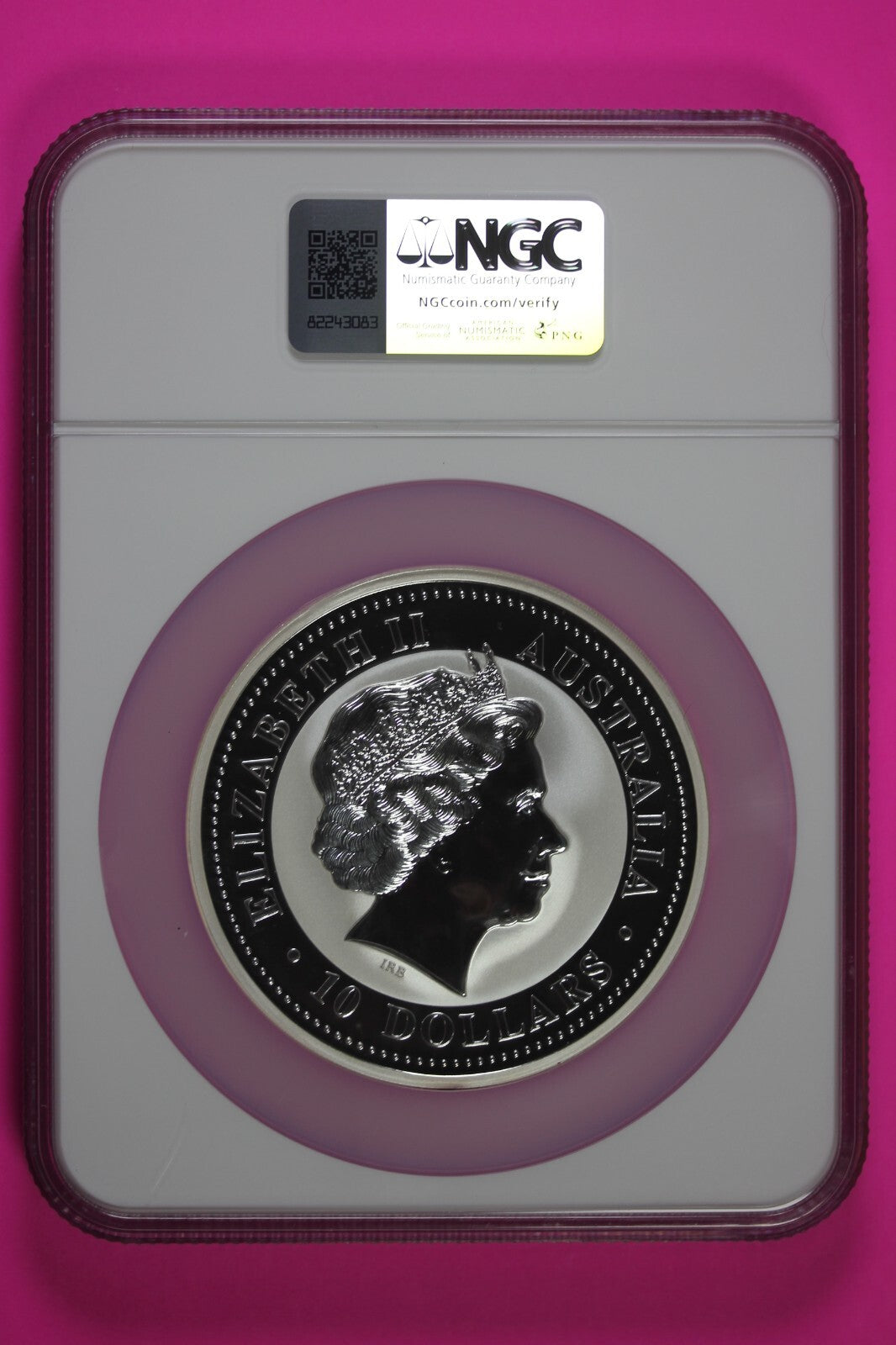 1999 MS 69 10 Ounces Silver Australia Year Of The Rabbit .999 Fine NGC Slab 7032