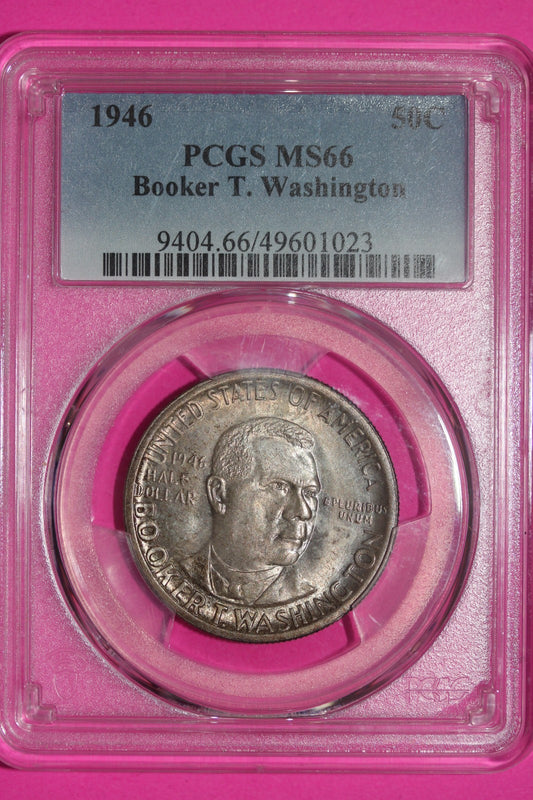 Toned 1946 MS 66 Booker T Washington Commemorative Silver Half Dollar PCGS 1218