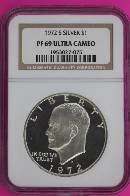1972 S PR 69 UCAM Silver Ike Eisenhower Dollar NGC Certified Authentic Slab 984
