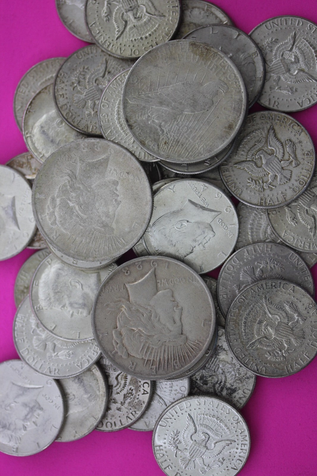 American 90% Silver 6 Standard Ounces Coin Weight With One Peace Dollar Junk