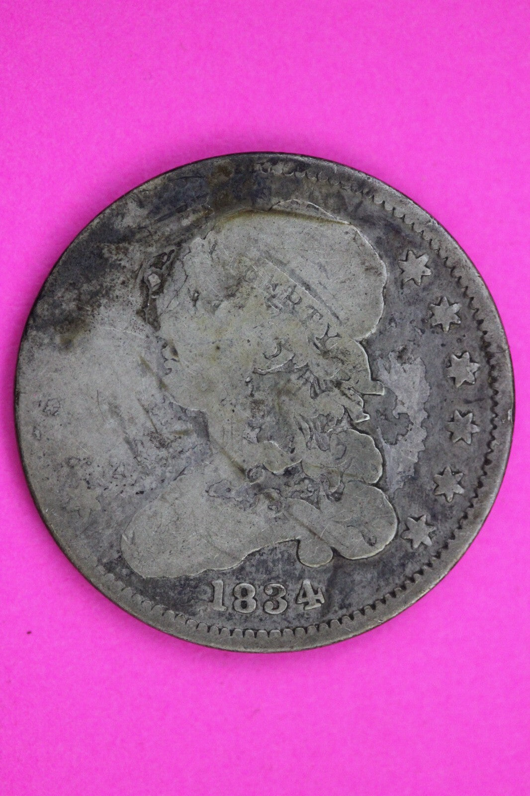 1834 Bust Cap Quarter Lady Liberty Guaranteed Authentic & Genuine Coin 1198