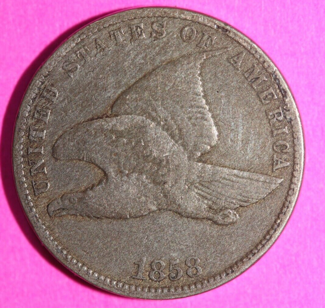 1858 Flying Eagle Cent Penny Exact Scarce Early Type Exact Coin as Pictured 69