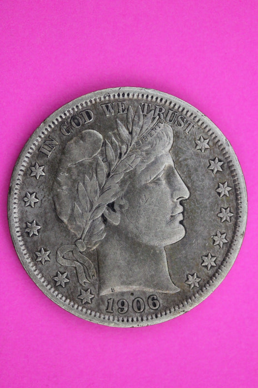 1906 O Barber Liberty Half Dollar Scarce Semi Key Date Silver Coin 239