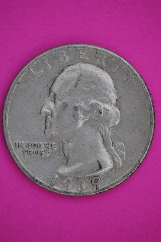 1939 S George Washington Silver Quarter Guaranteed Authentic Genuine Coin 2581