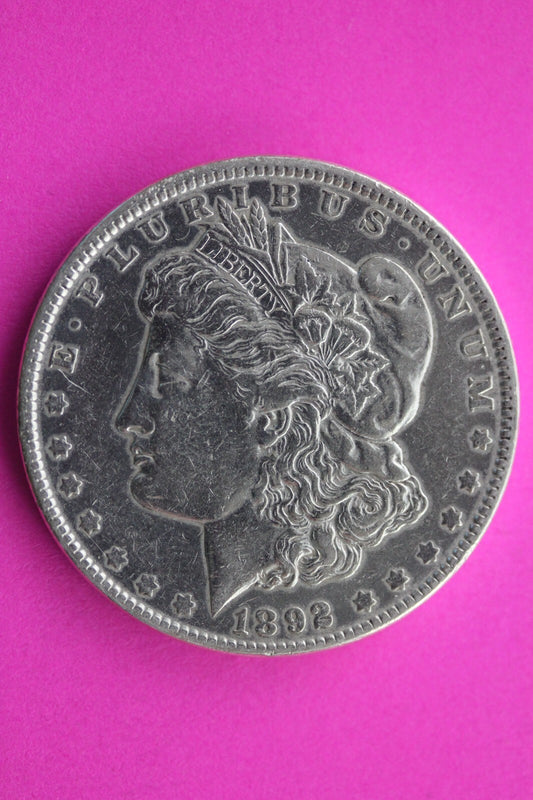 Hi Grade 1892 P Morgan Lady Liberty Rare Date Silver Dollar Authentic Coin 0382N