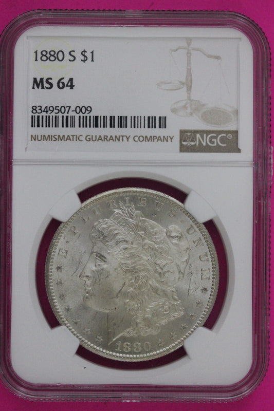 1880 S MS 64 Liberty Morgan Silver Dollar NGC Certified Graded Authentic 788