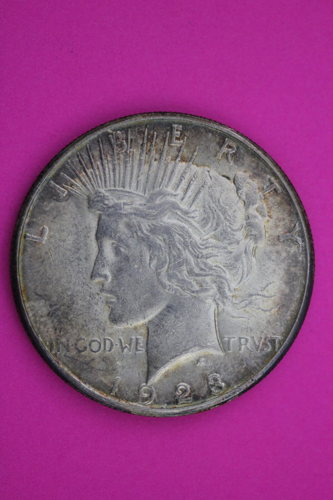 Toned 1923 S Peace Silver Dollar LIberty Coin Guaranteed Authentic 0321N