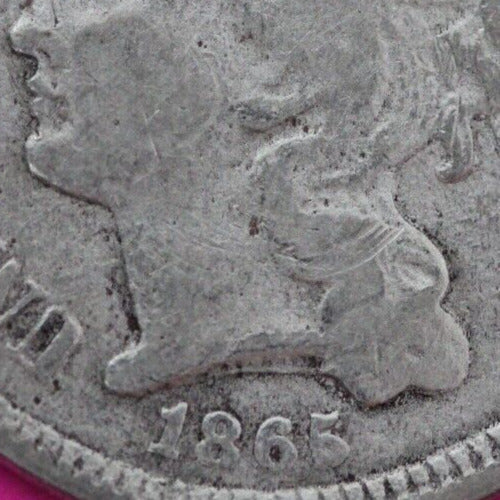 1865 Three 3 Cent Nickel Scarce Semi Key Date Type Coin Philadelphia Mint 186