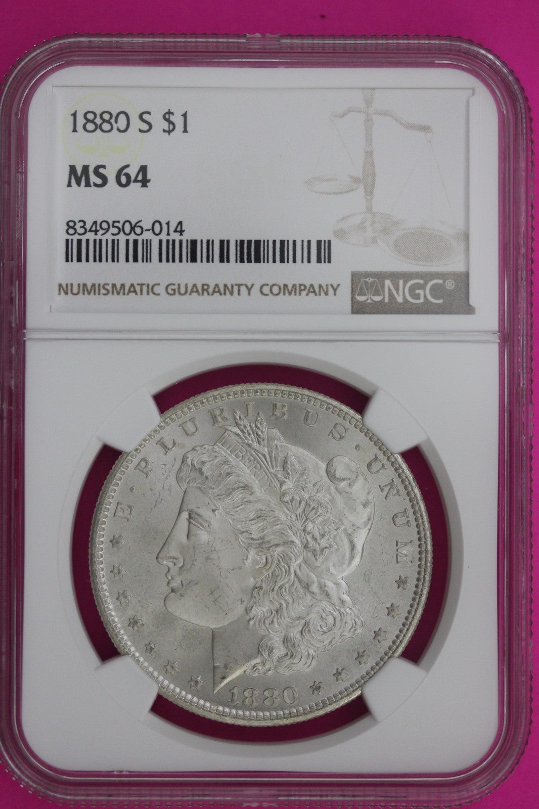 1880 S MS 64 Liberty Morgan Silver Dollar NGC Certified Graded Authentic 1022