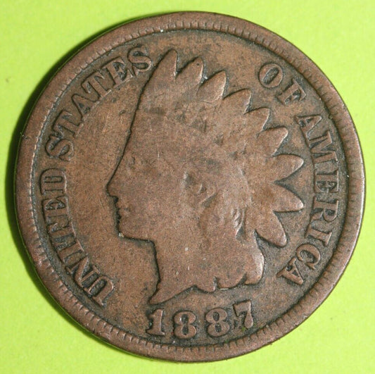 1887 Indian Head Cent Penny Exact Coin Shown Fast Combined Shipping OCE 63