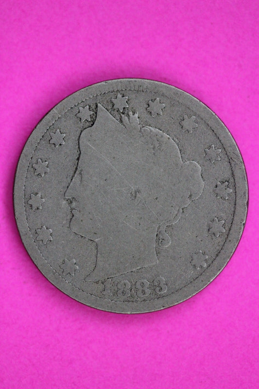 1883 With Cents V Liberty Nickel Guaranteed Authentic & Genuine Coin Free 1531