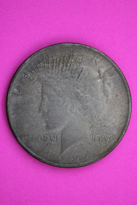 Toned 1924 P Peace Silver Dollar LIberty Coin Guaranteed Authentic 0316N