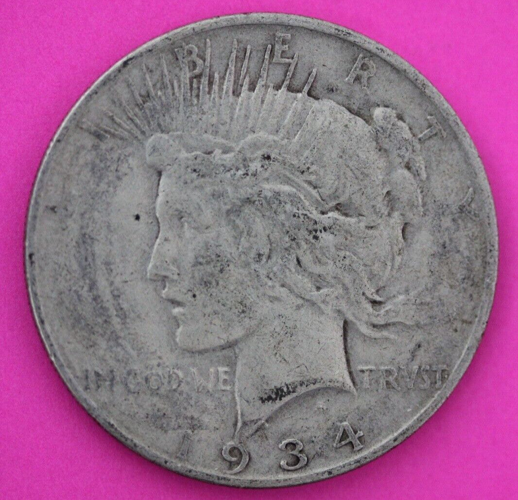1934 P Liberty Peace Silver Dollar  Semi Key Date Coin Philadelphia Mint 20