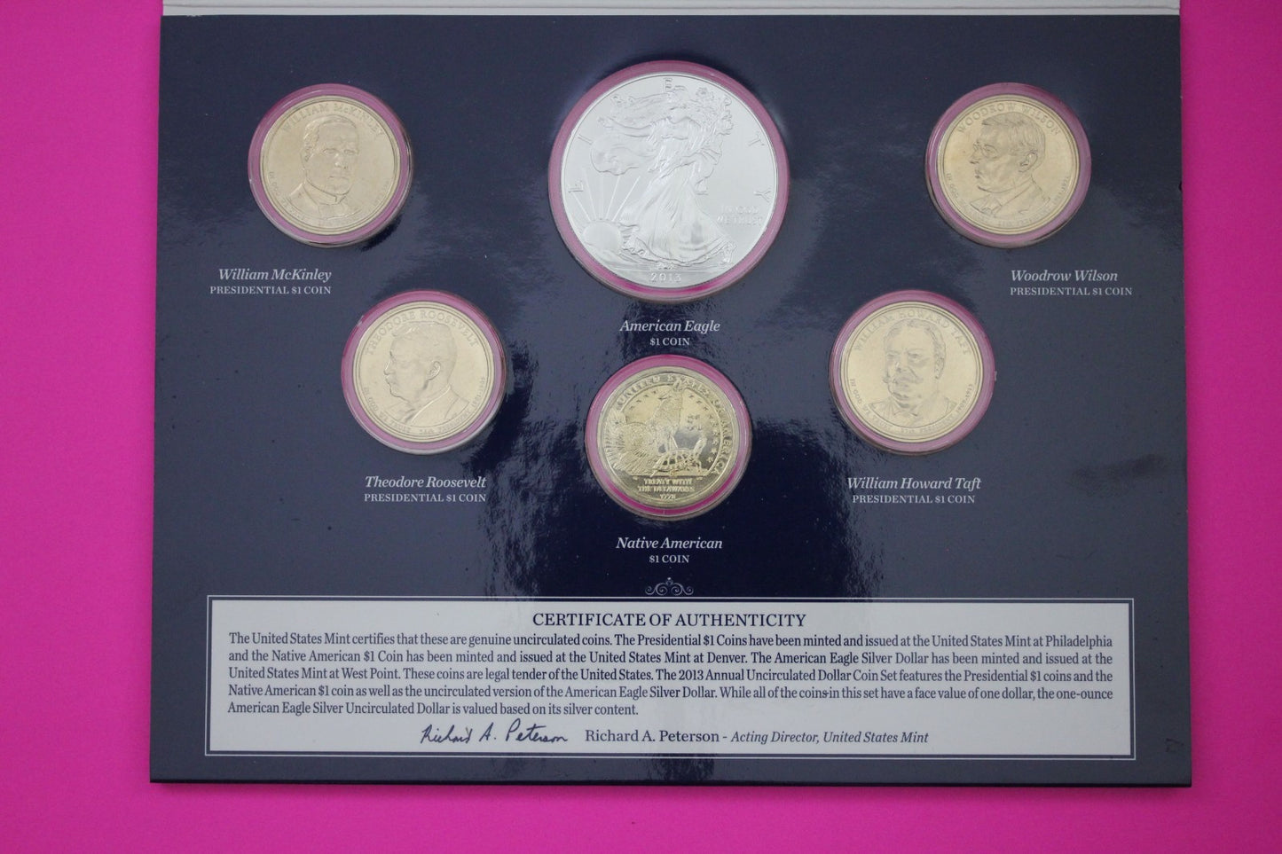 Gem 2013 Brilliant Uncirculated 6 Dollars U.S. Mint Set Silver Eagle COA 9065