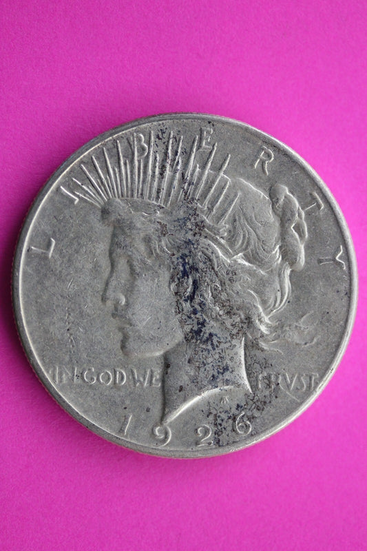 High Grade 1926 S Peace Silver Dollar LIberty Coin Guaranteed Authentic 0346N