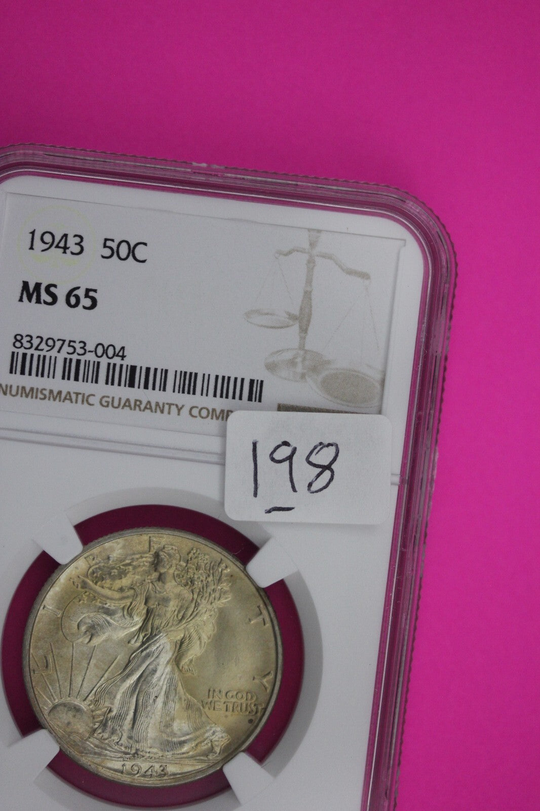 1943 P MS 65 Walking Liberty Half Dollar NGC Graded Certified Authentic 198