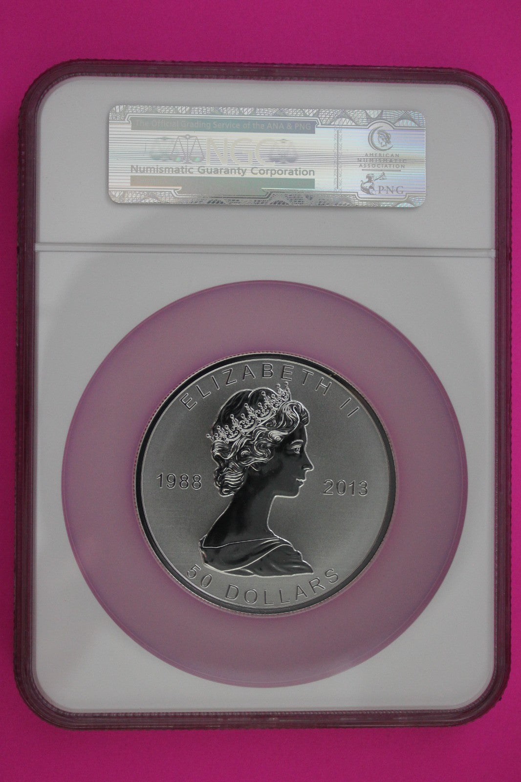 2013 PF 69 Canada Maple Leaf Reverse Proof $50 5 OZ Silver NGC Graded 7007