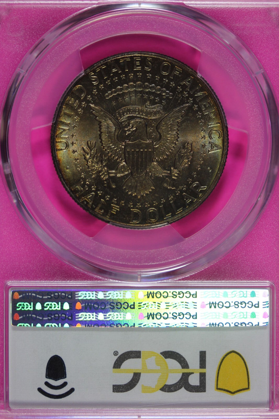 Rainbow Toned 1964 D MS 66 John F Kennedy Silver Half Dollar PCGS Graded 162