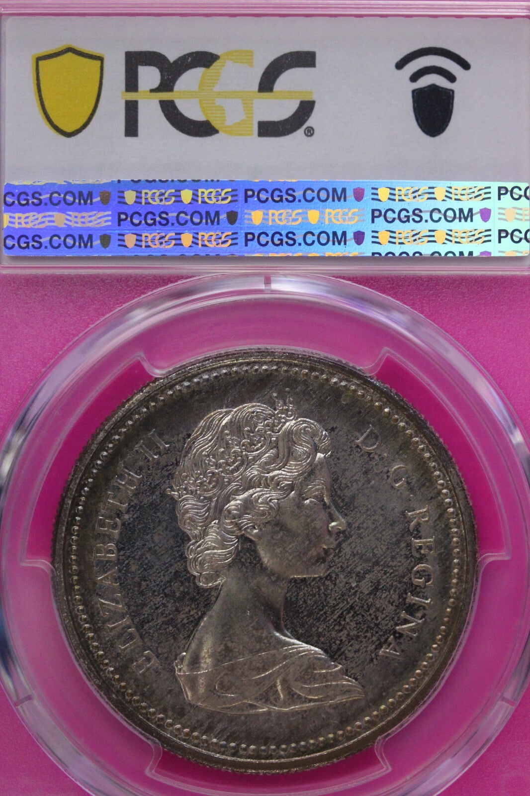 Rainbow Toned 1971 SP 67 Canada British Columbia Silver Dollar PCGS Graded 727