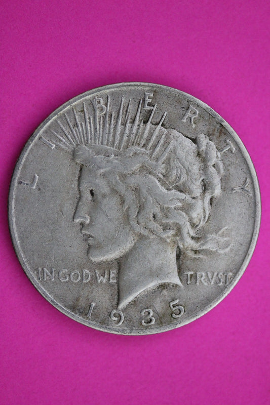 1935 S Peace Silver Dollar LIberty Coin Guaranteed Authentic U.S.A. Seller 1950