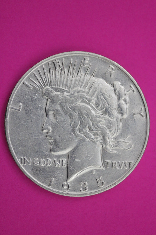 High Grade 1935 S Liberty Peace Silver Dollar San Francisco Mint Nice Luster 223