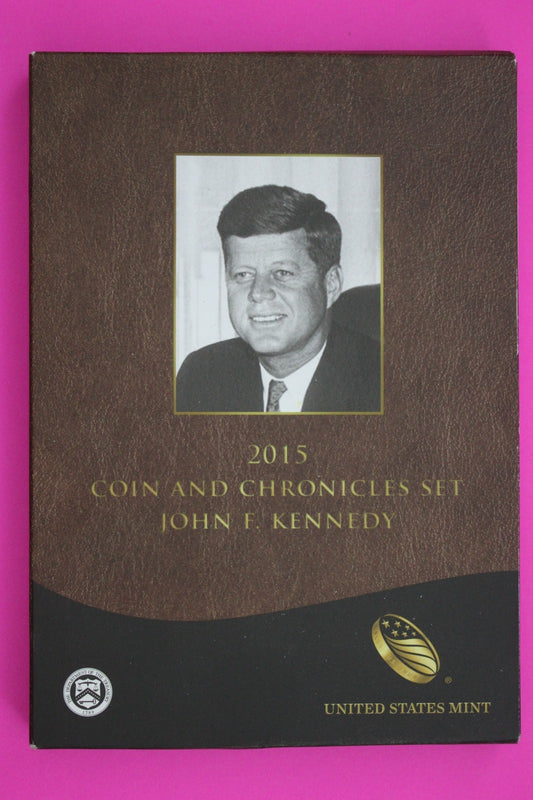 Gem 2015 John Kennedy Coins & Chronicles Mint Set 1 Ounce Silver Box & COA 7054