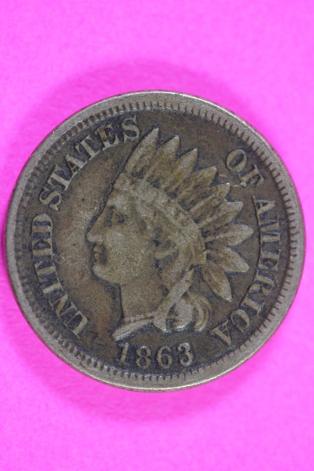 1863 Copper Nickel Indian Head Cent Penny Rare Type Coin Exact Coin Pictured 281