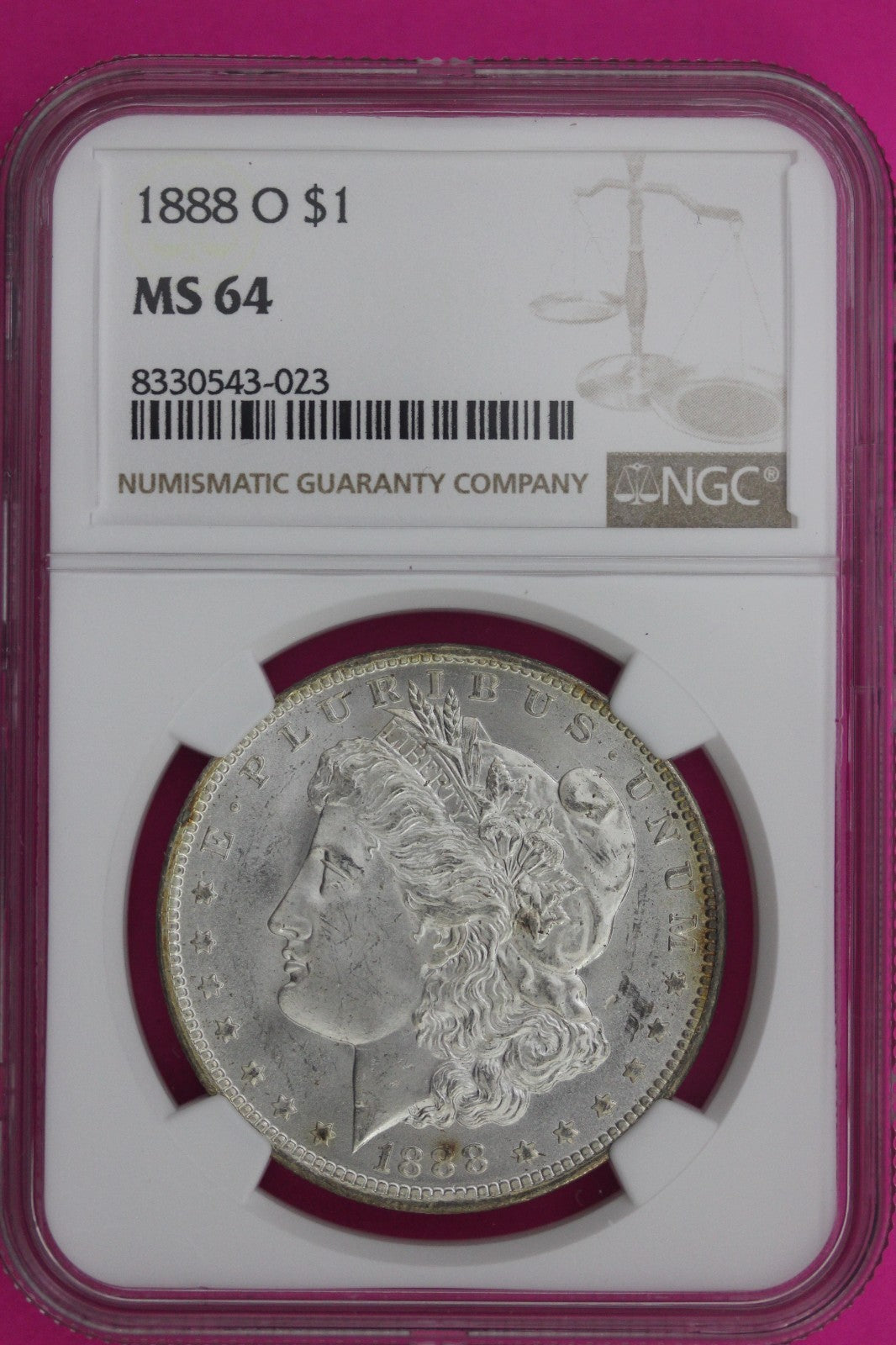 1888 O MS 64 Liberty Morgan Silver Dollar NGC Certified Graded Authentic 1109