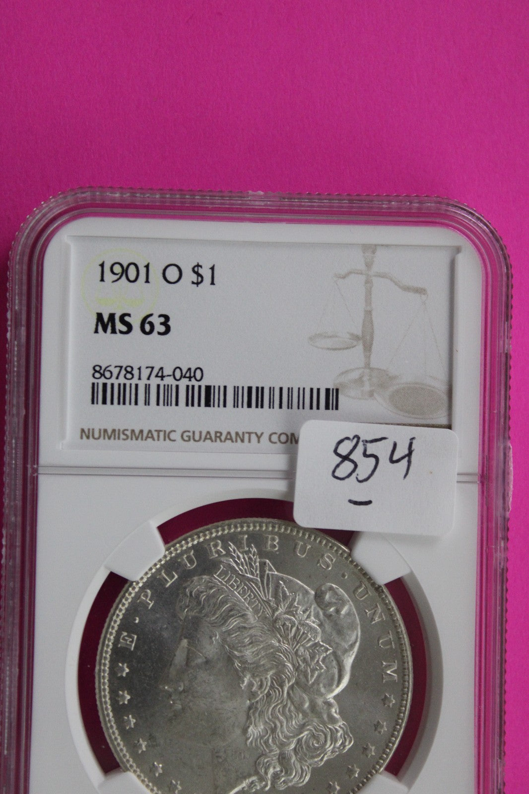 1901 O MS 63 Liberty Morgan Silver Dollar NGC Certified Graded Authentic 854