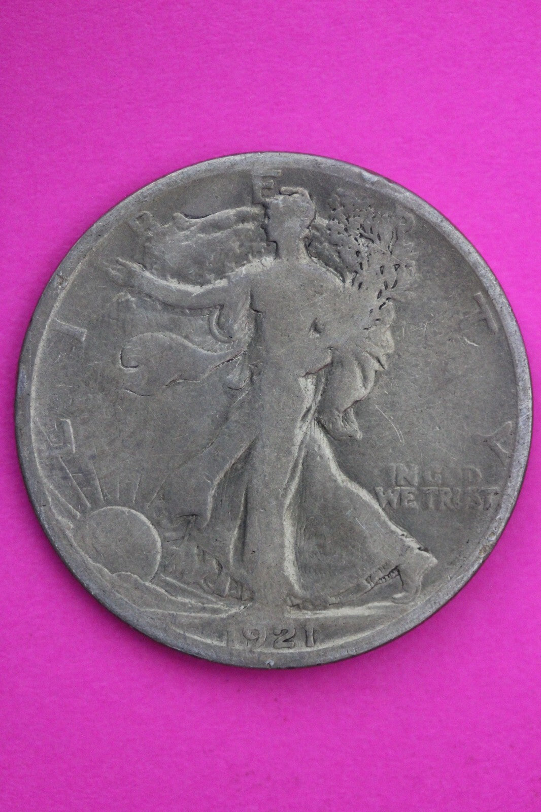 1921 S Walking Liberty Walker Half Dollar Coin Semi Key Date Coin Genuine 0446N