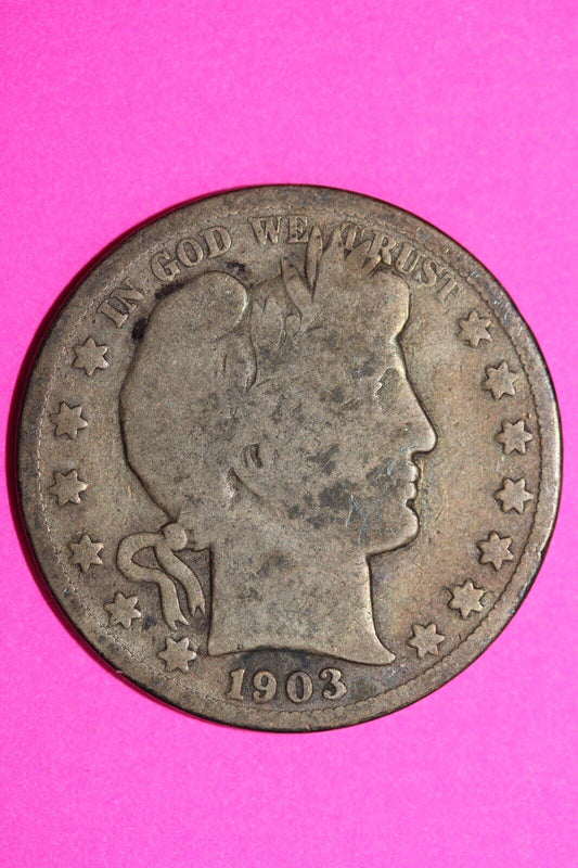 1903 S Barber Liberty Half Dollar Silver Semi Key Date San Francisco Mint 81
