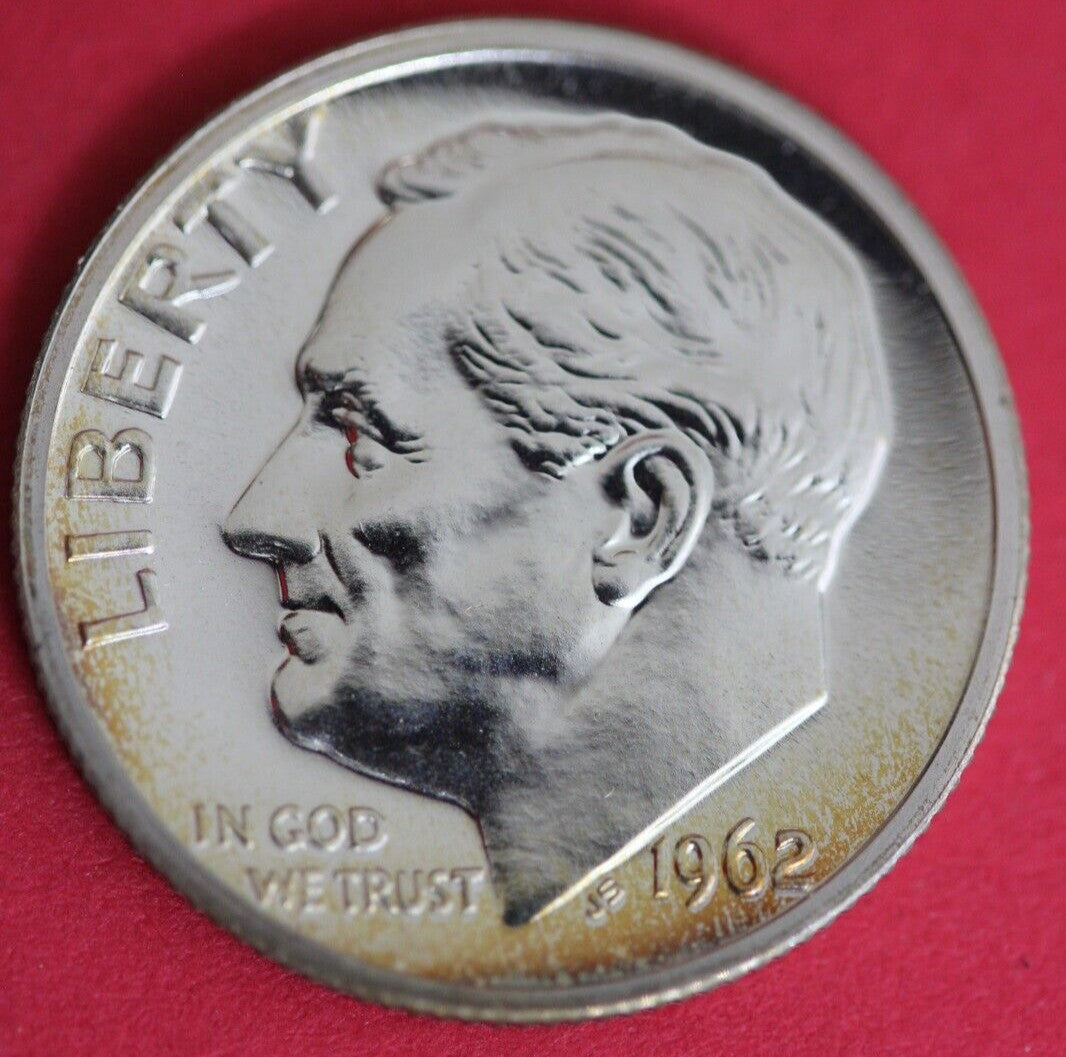 Toned 1962 Silver Proof Roosevelt Dime Exact Coin Shown Fast Shipping OCE 84