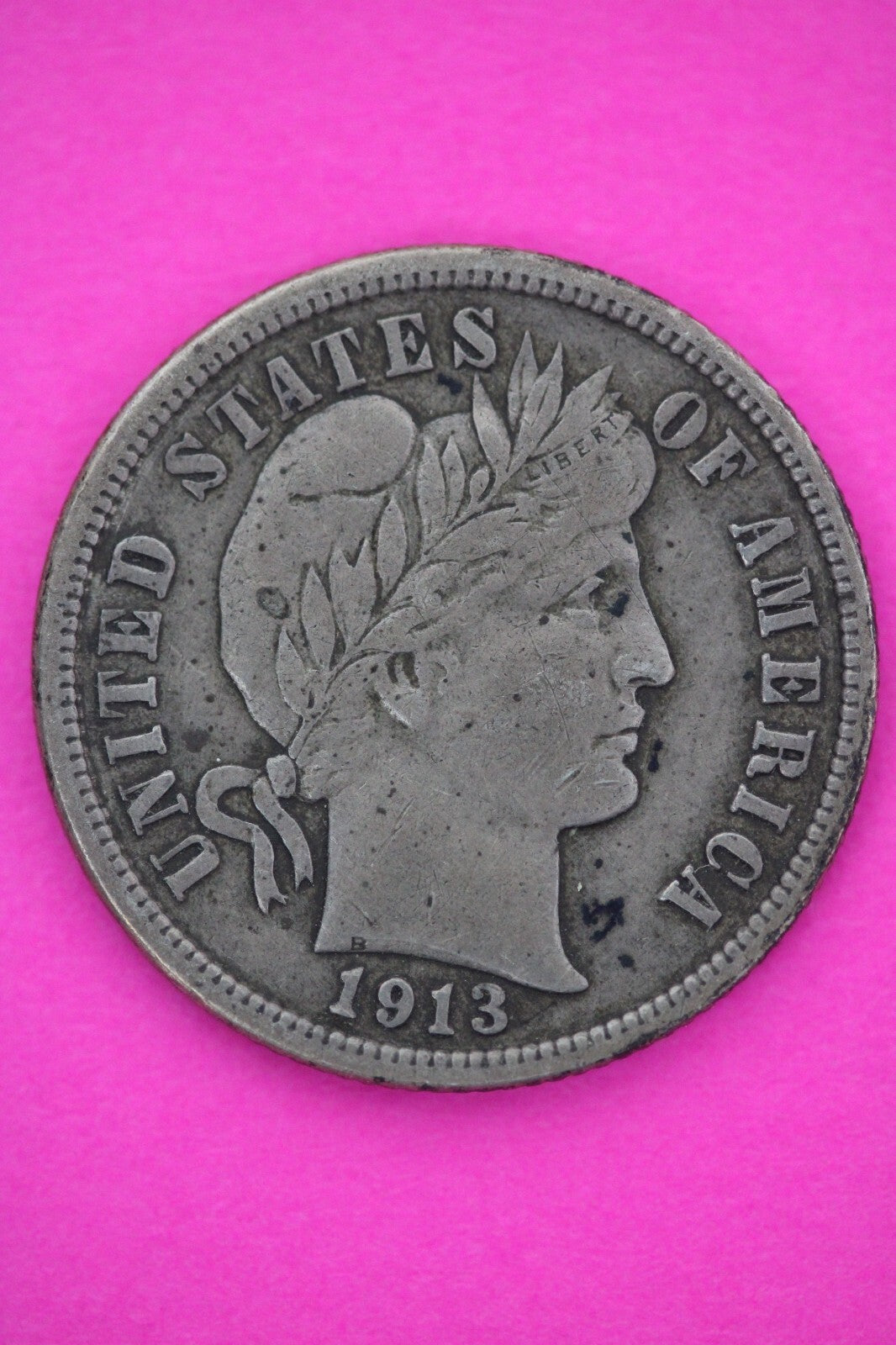 1913 P Barber Liberty Dime Scarce Semi Key Date Silver Coin Philadelphia 163