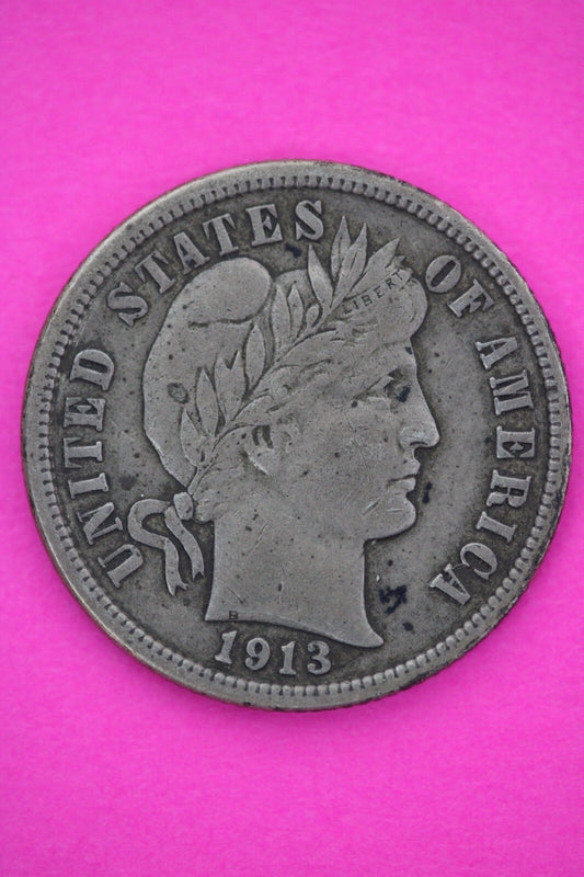 1913 P Barber Liberty Dime Scarce Semi Key Date Silver Coin Philadelphia 163