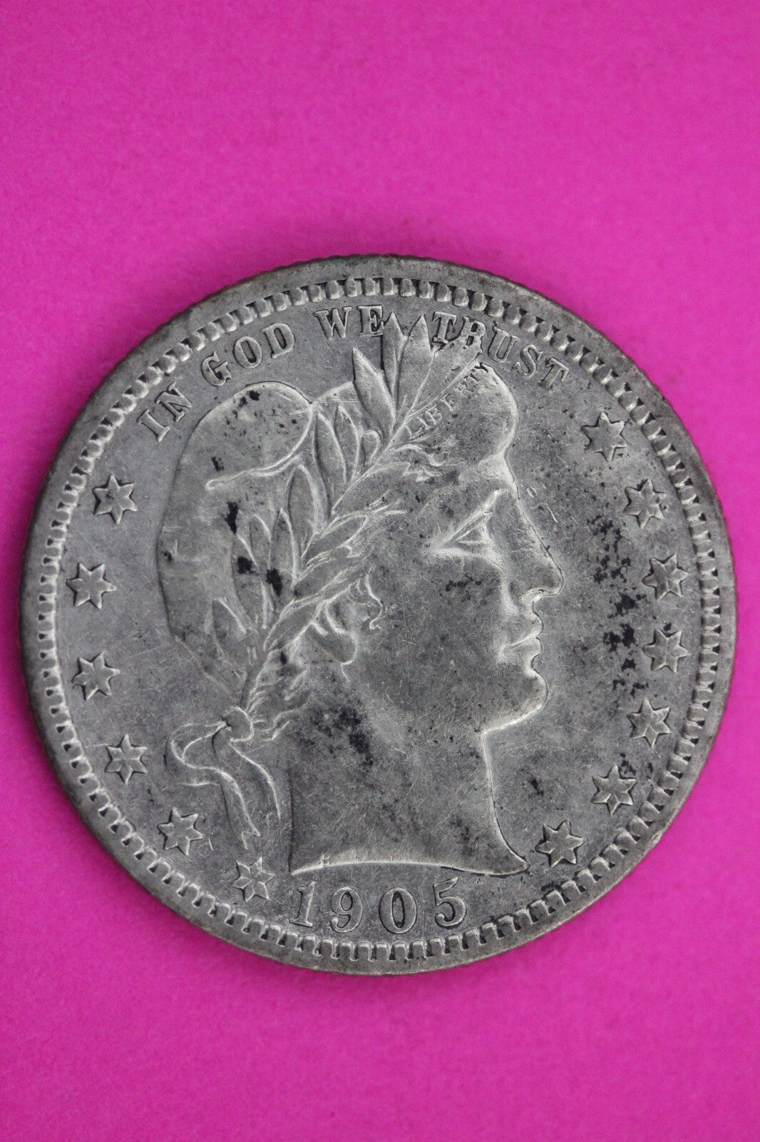 High Grade 1905 P Barber Liberty Silver Quarter Scarce Semi Key Date Coin 89