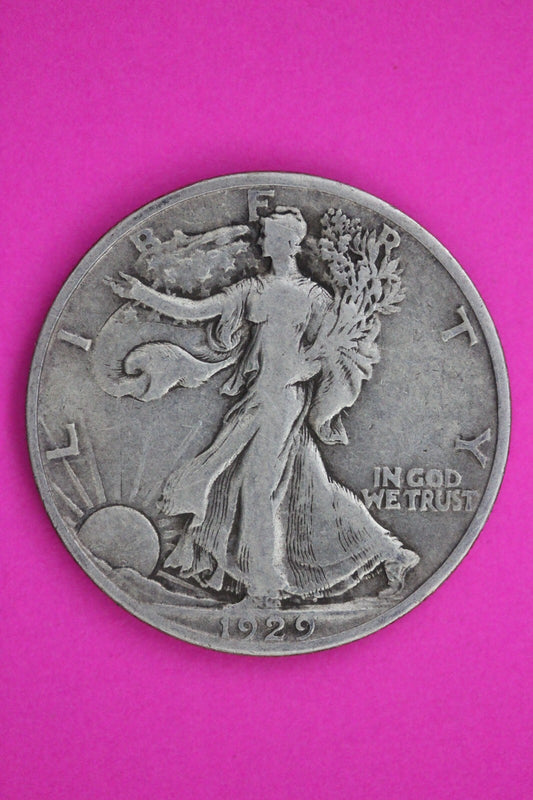 1929 S Walking Liberty Silver Half Dollar Guaranteed Authentic Genuine Coin 1405