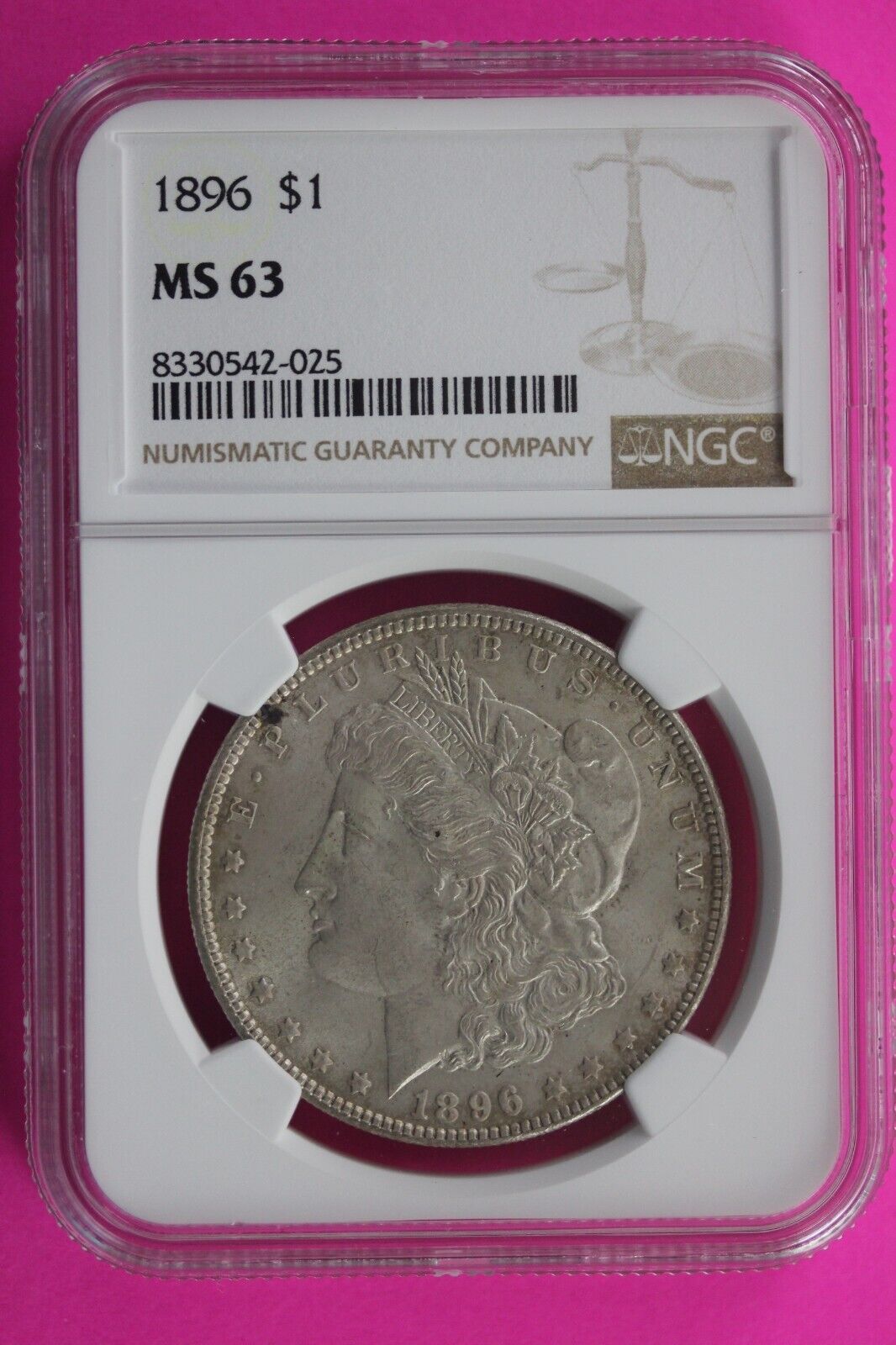 1896 P MS 63 Liberty Morgan Silver Dollar NGC Certified Graded Slab 459