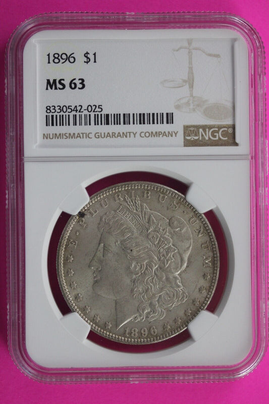 1896 P MS 63 Liberty Morgan Silver Dollar NGC Certified Graded Slab 459