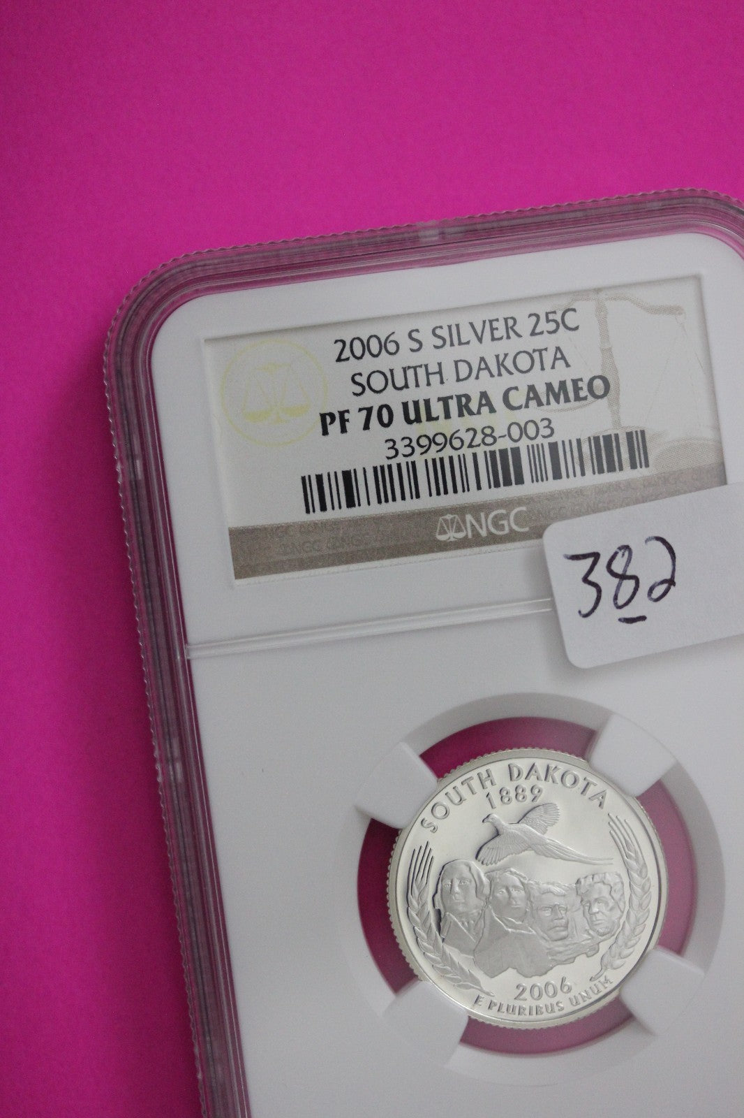 2006 S PF 70 South Dakota Silver State Quarter NGC Certified Authentic Slab 382