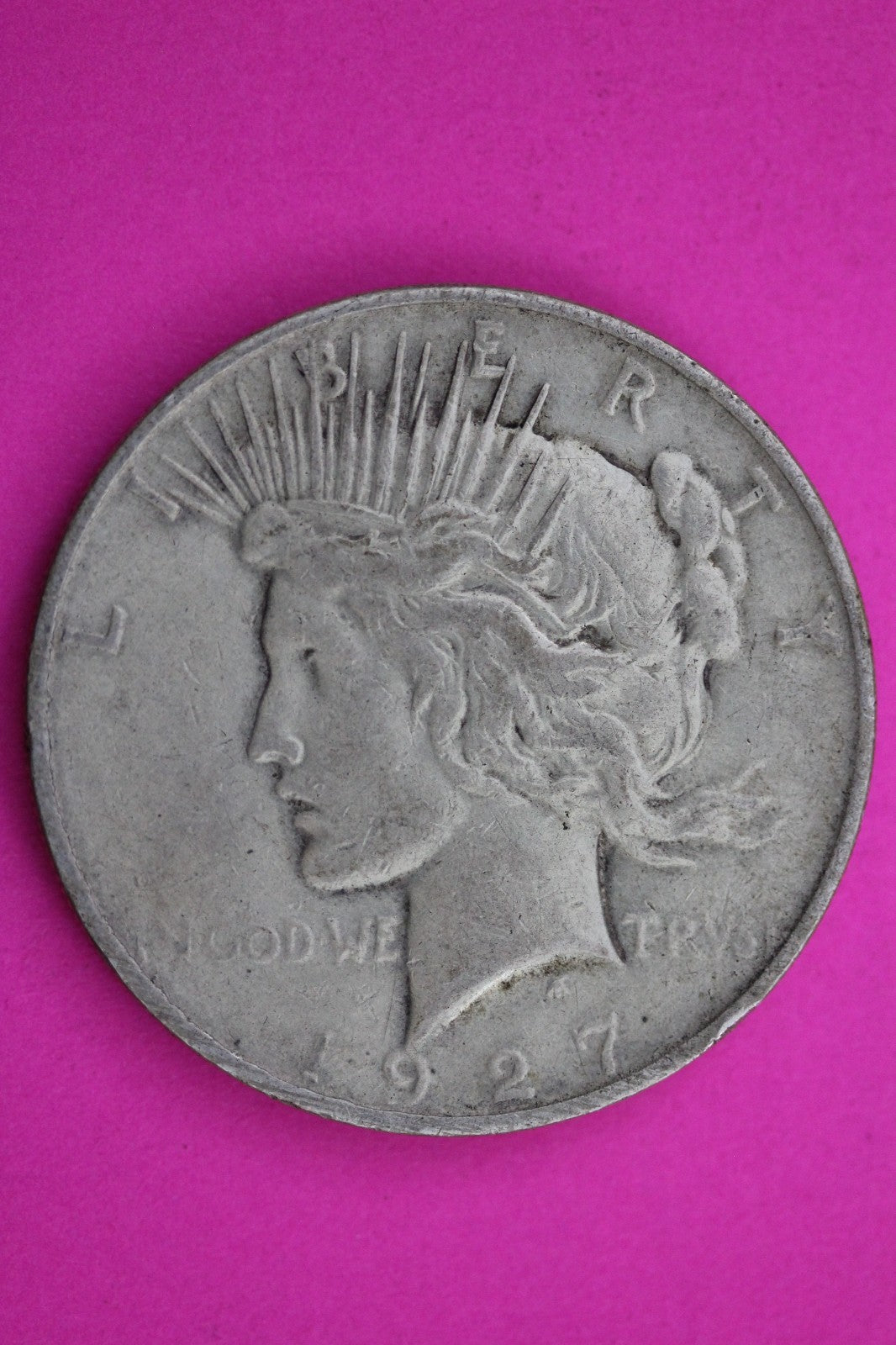 1927 D Peace Liberty Silver Dollar Guaranteed Authentic & Genuine Coin 1632
