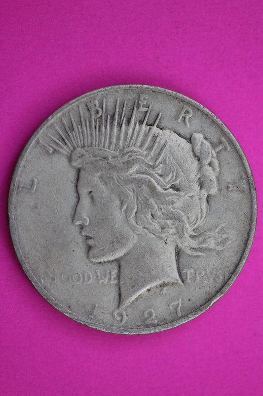1927 D Peace Liberty Silver Dollar Guaranteed Authentic & Genuine Coin 1632