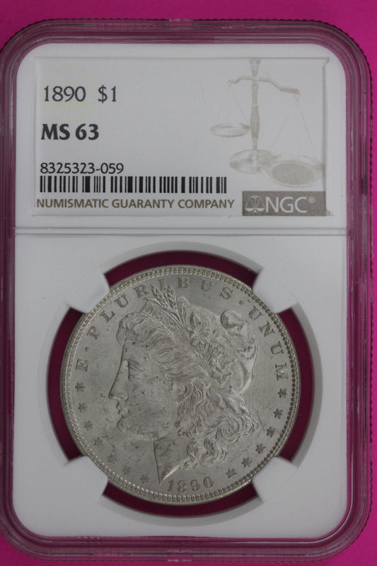 1890 P MS 63 Liberty Morgan Silver Dollar NGC Certified Graded Authentic 1107