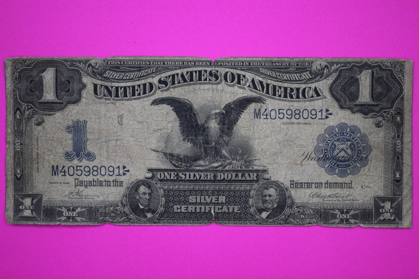 1899 $1 One Dollar Black Eagle Silver Certificate FR 228 Guaranteed Authentic 11